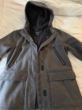 Woolrich Women’s Hooded Wool-Blend Parka Jacket - Gray